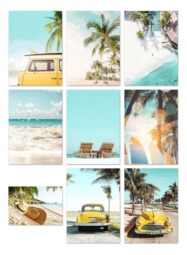 Poster Sonnenschein Hängematte Palmen Meer Buggy Strandliege · Wandbilder Wohnzimmer & Schlafzimmer · Wand Deko · Kunst Druck · ohne Rahmen-0