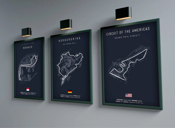 Formel 1  2026 Rennstrecken Großer Preis von Monaco Monza Spa Francorchamps Imola · Deko Print ohne Rahmen-0