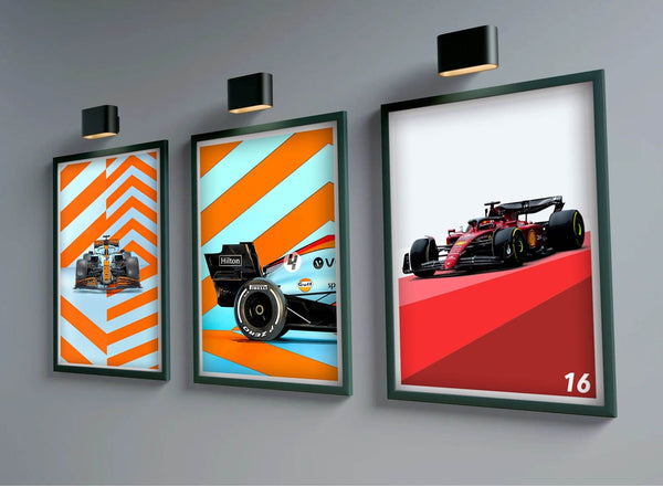 Poster Formel 1 Rennwagen Grand Prix Rennfahrer Namen Wagen Nummer · Deko Print ohne Rahmen-0